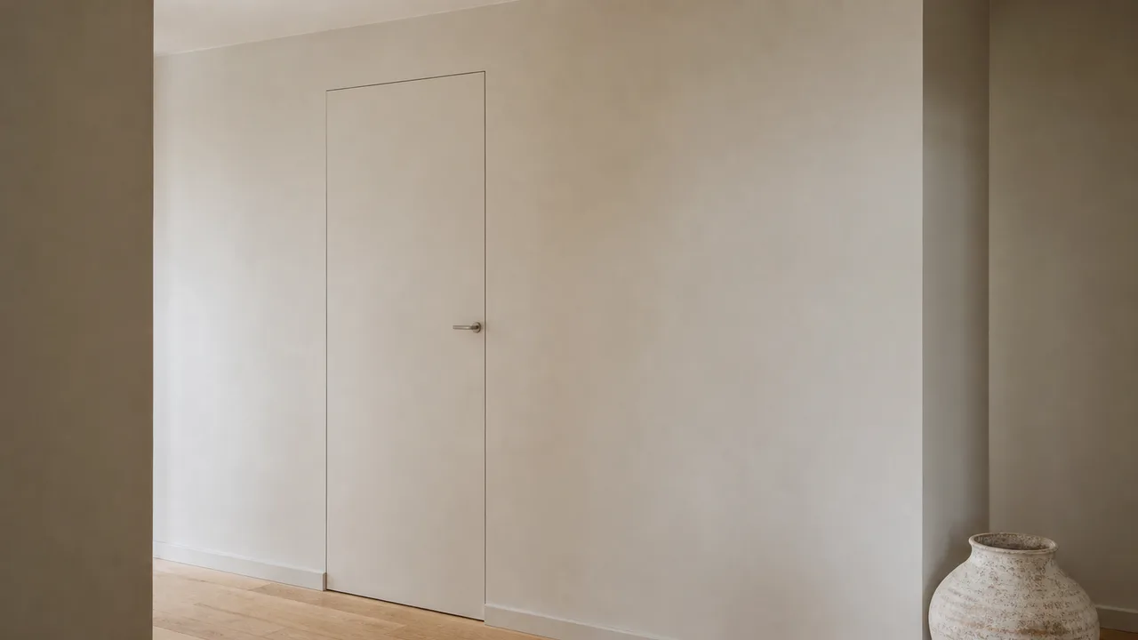 Porta dipinta nello stesso colore della parete per un effetto di continuità — colori per casa piccola
